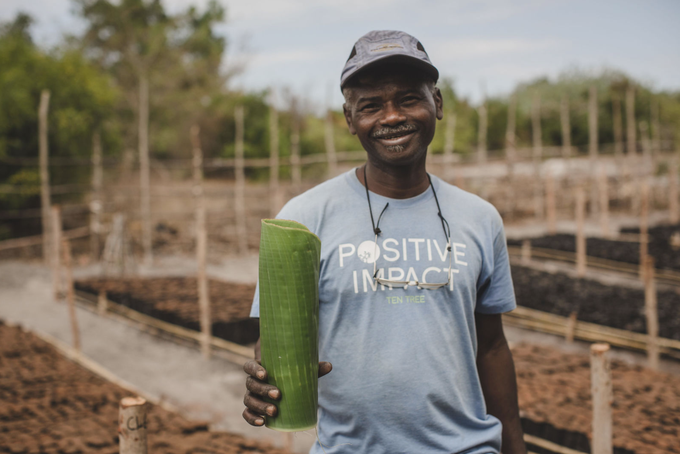 A tree planter in Madagascar helping Tentree fulfill their mission.