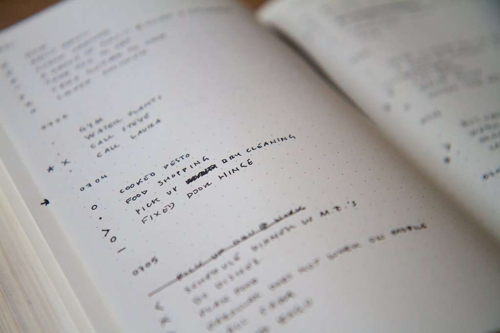 A closer look at how a typical Bullet Journal is kept.