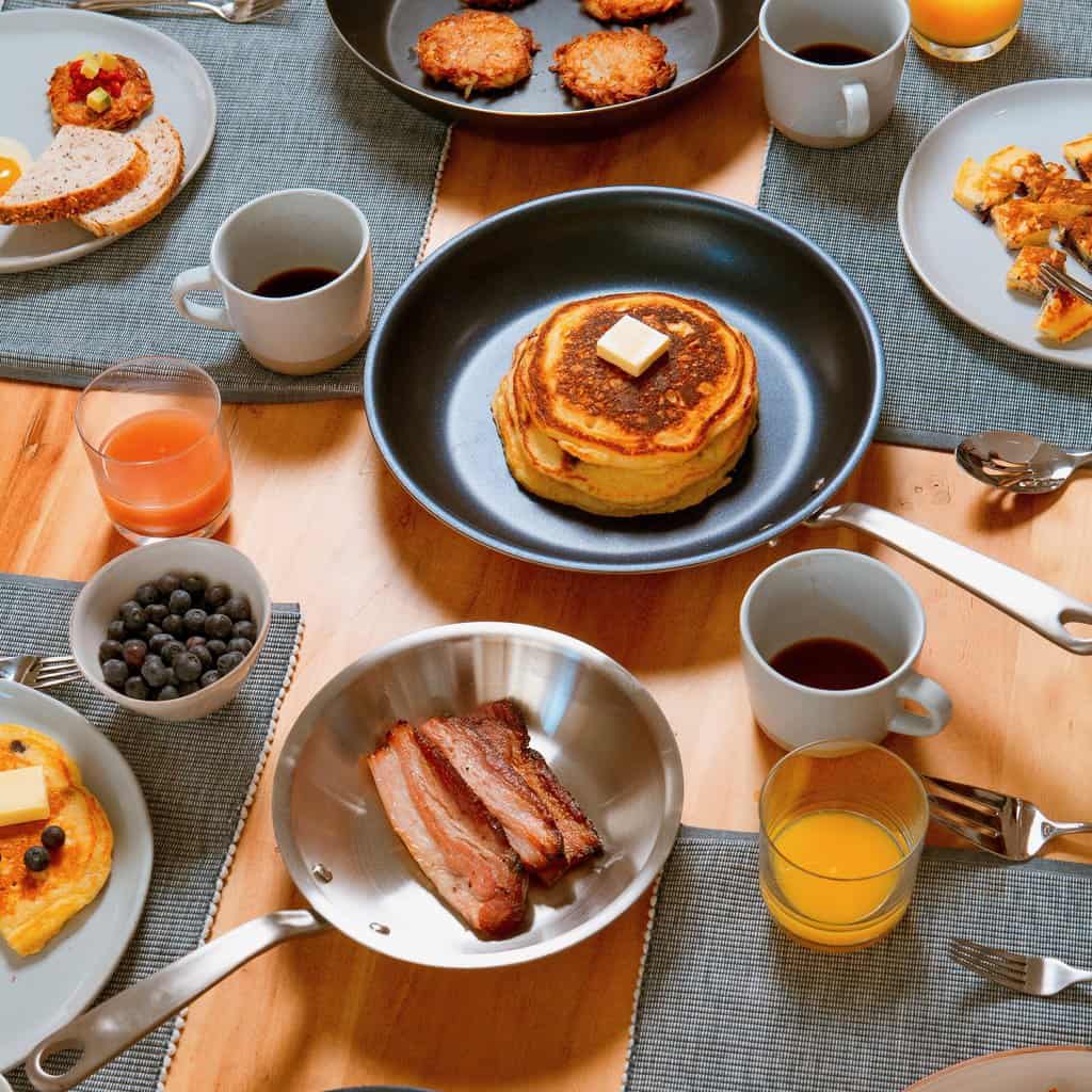 Made In's saucepan used to cook up an array of brunch dishes.