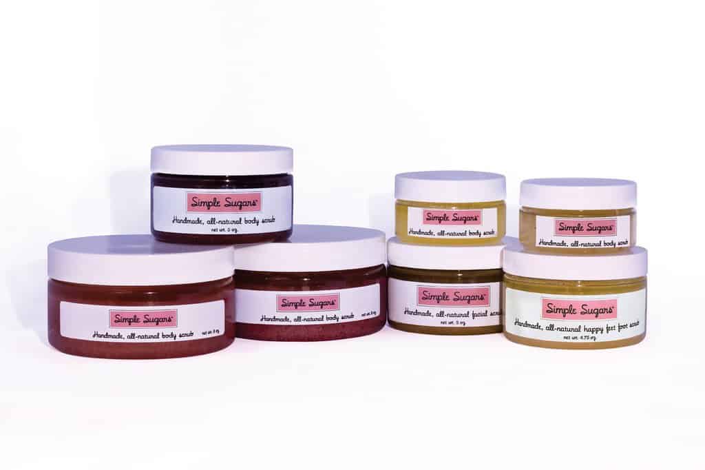 A selection of skincare products from Simply Sugars.