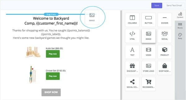 Marsello’s Image Block with drag-and-drop email builder
