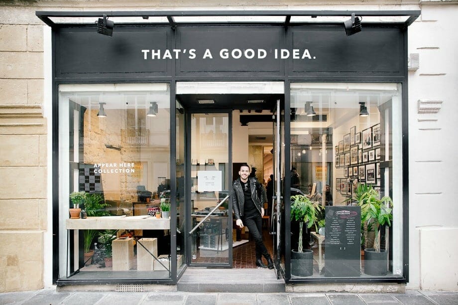 Ross Bailey at one of Appear Here's global retail installations