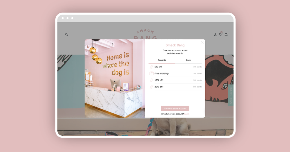 Smack Bang uses Marsello’s Center Panel loyalty widget.