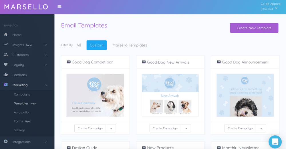 Custom Templates let you create your own templates, saving the emails that you love and that get results so you can use them time and time again.
