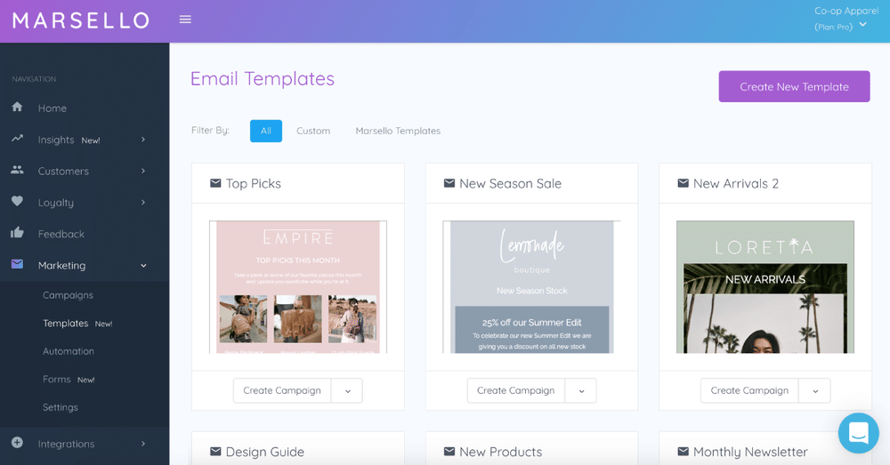Marsello’s Themed templates are designed to take the pressure off. Simply add your store logo, edit the colors to fit your brand, and chose your audience, and enable your email.!