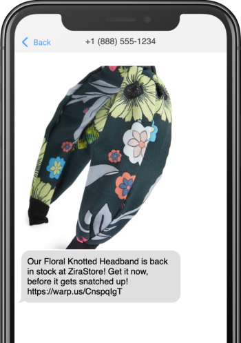 back in stock SMS back in stock SMS