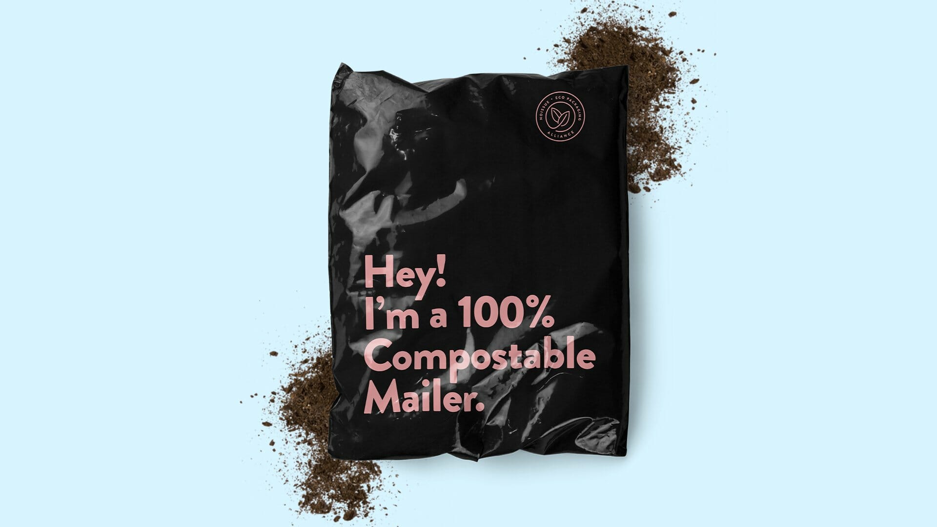 Black mailing envelope that reads