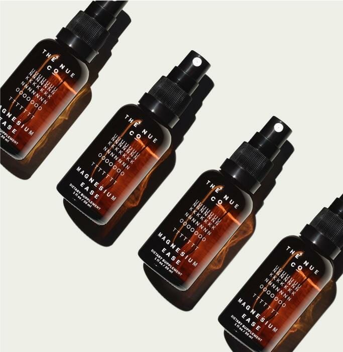 Bottles of sprayable supplements by The Nue Co.
