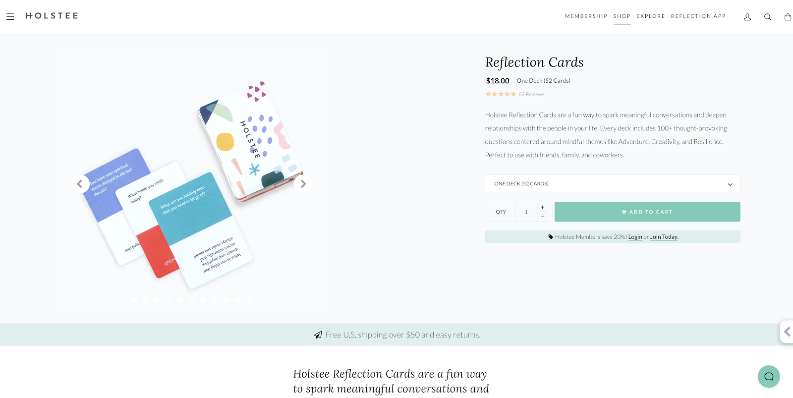 Holstee product page