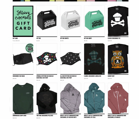 Johnny cupcakes loading page