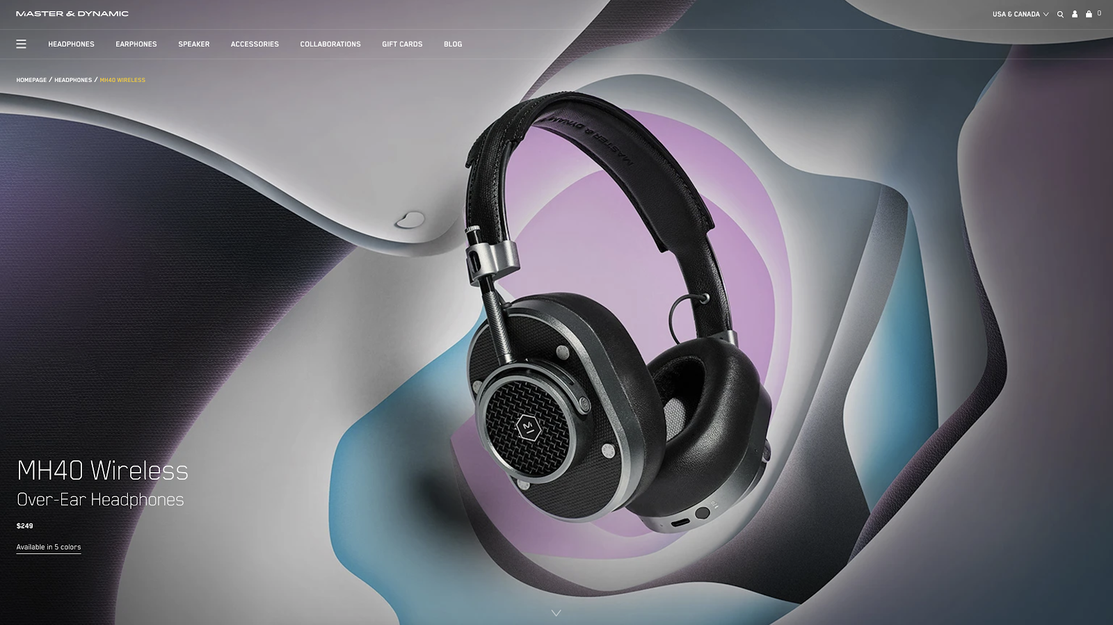 Master & Dynamic Homepage