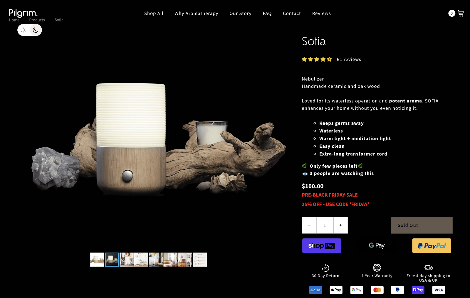 Pilgrim product page