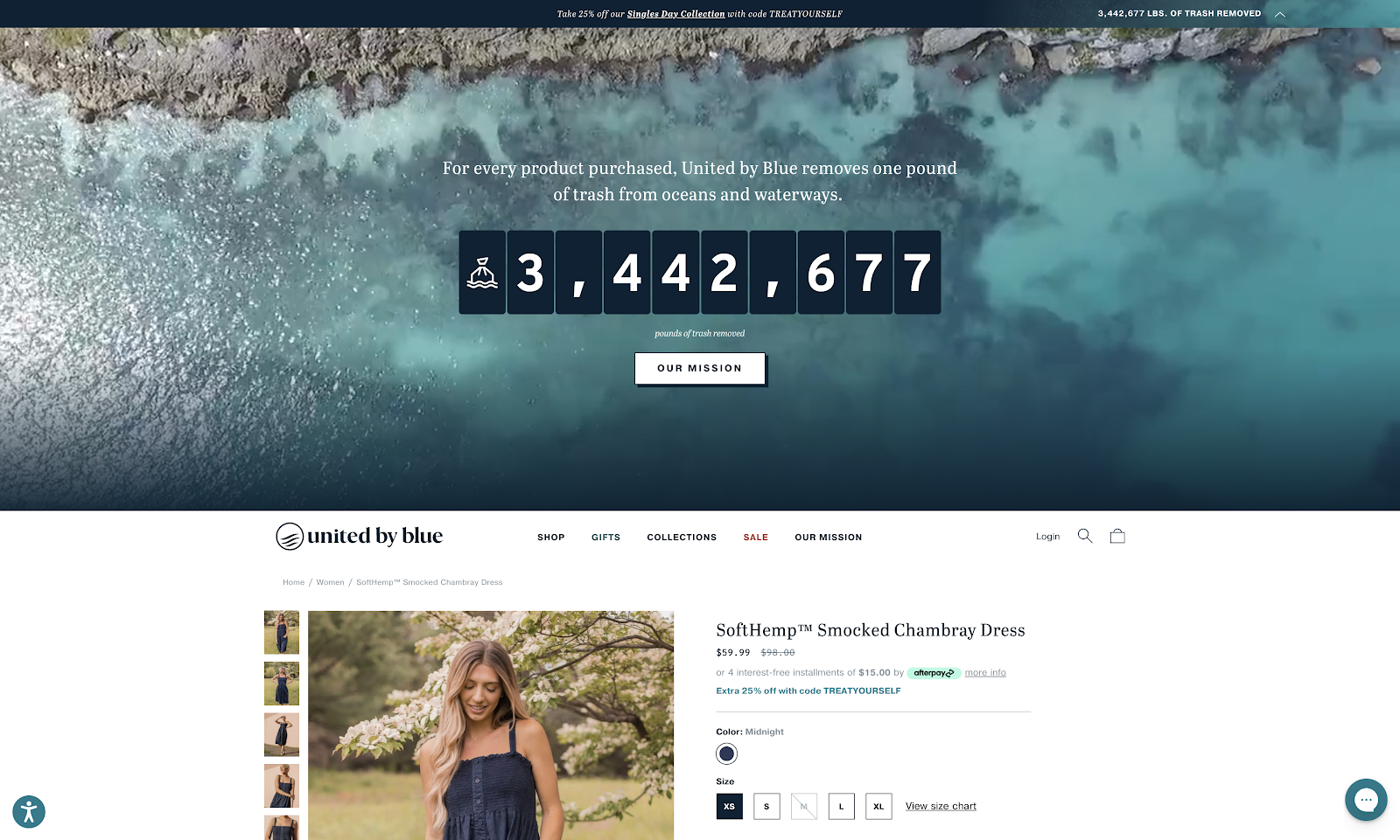 United by blue product page