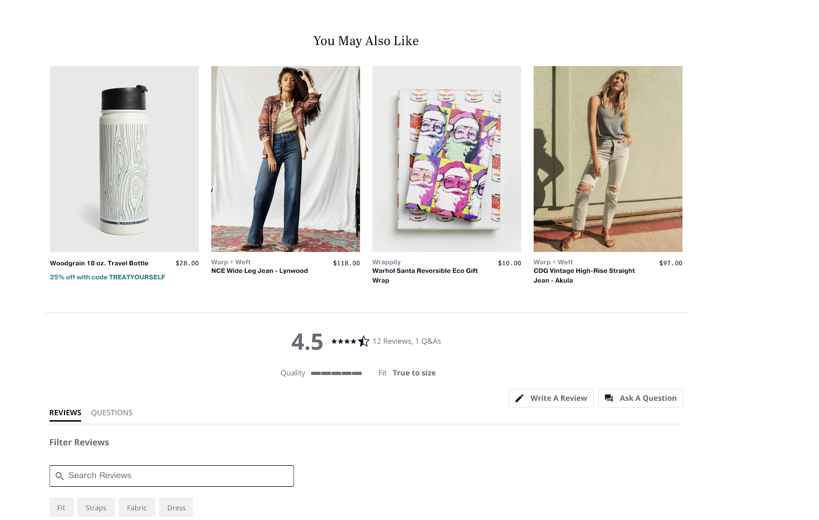 You May Also Like example on product page