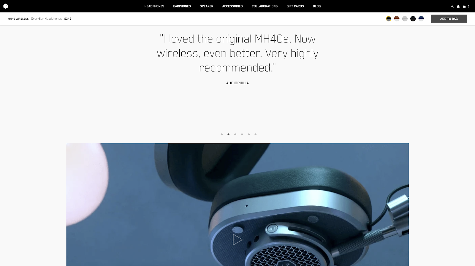 Master & Dynamic long form product page