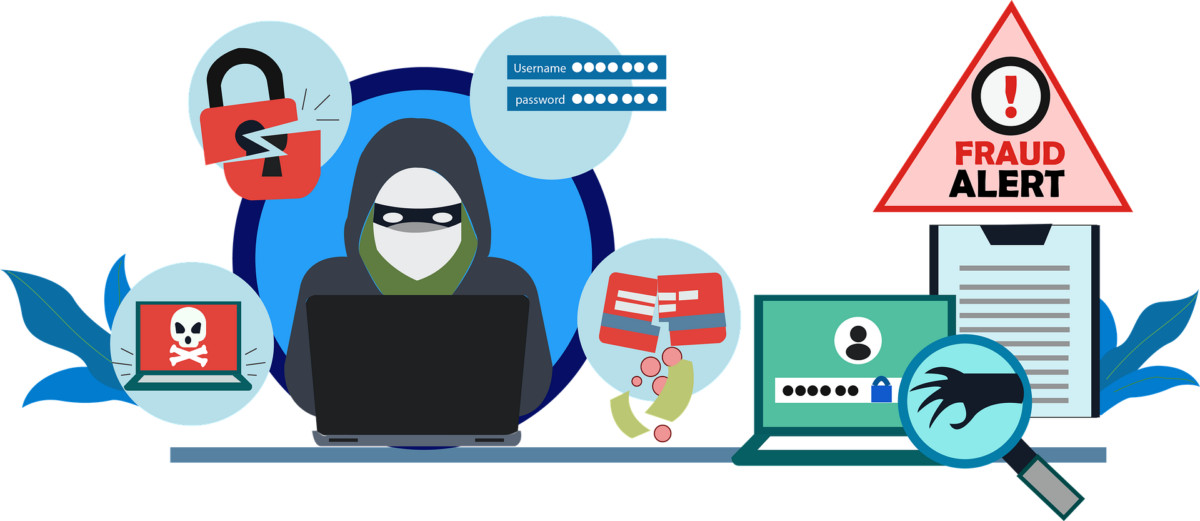 A man in a hoodie using a laptop for fraud prevention in ecommerce.