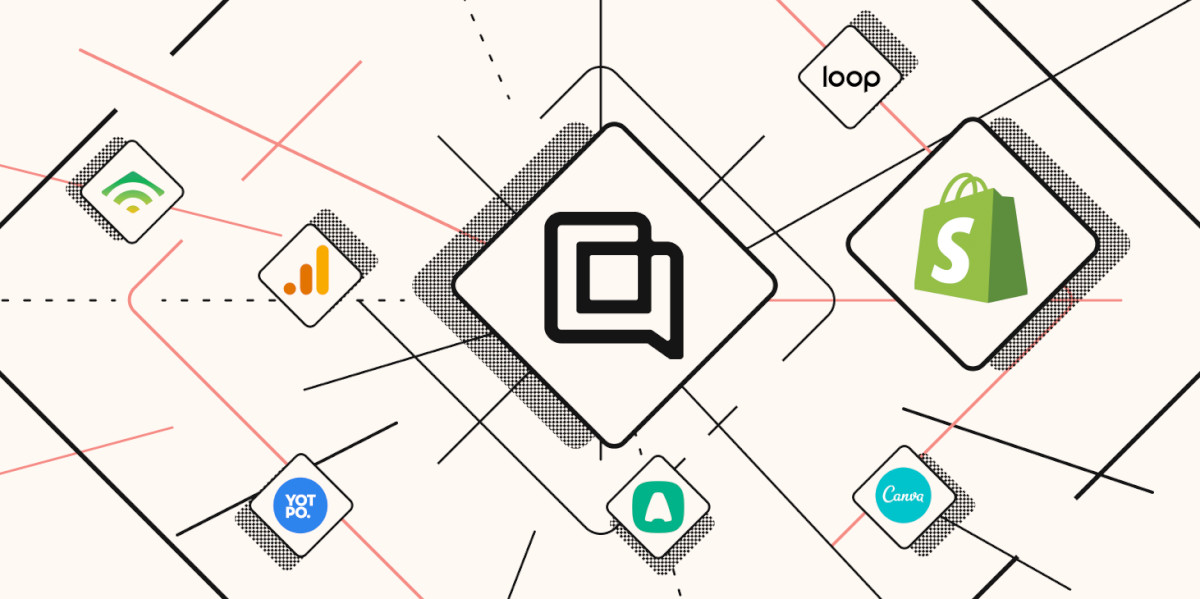 A diagram of various icons surrounding a square.