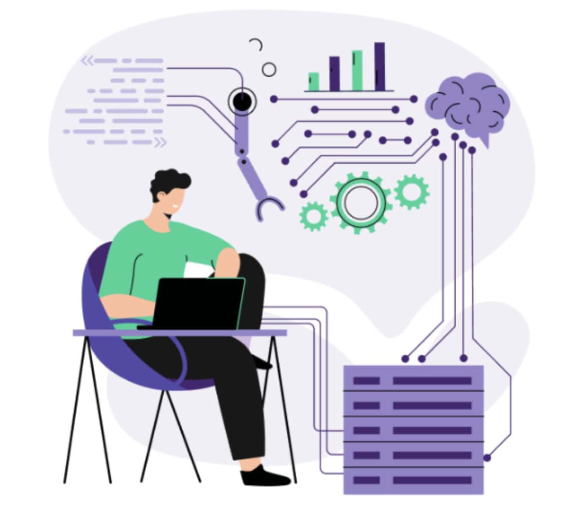 A man sitting at a desk with a laptop, possibly working for one of the design agencies in Melbourne.