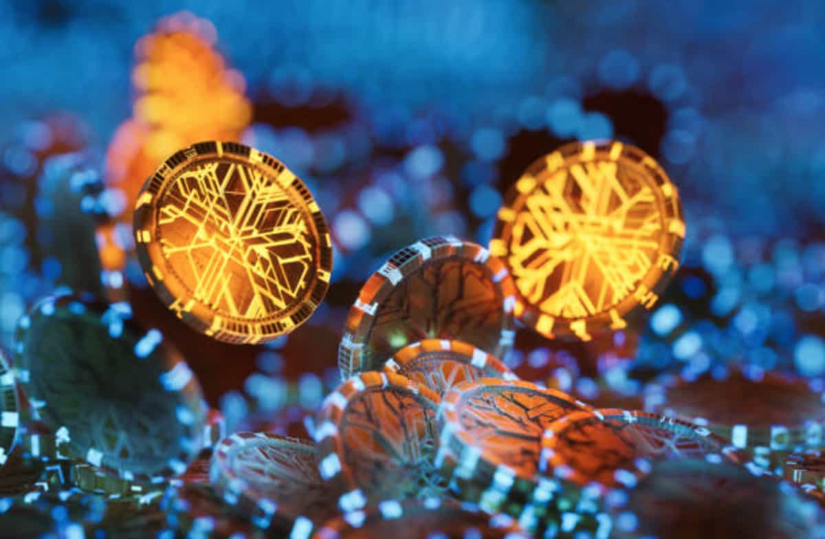 A close up of a group of coins incorporating cryptocurrencies into your online store.