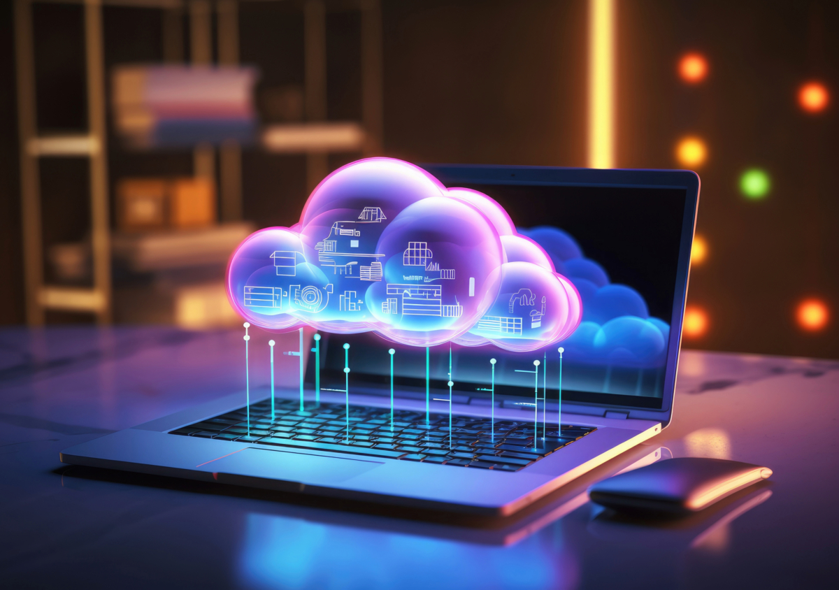 A laptop featuring AI and boosting security on digital platforms.