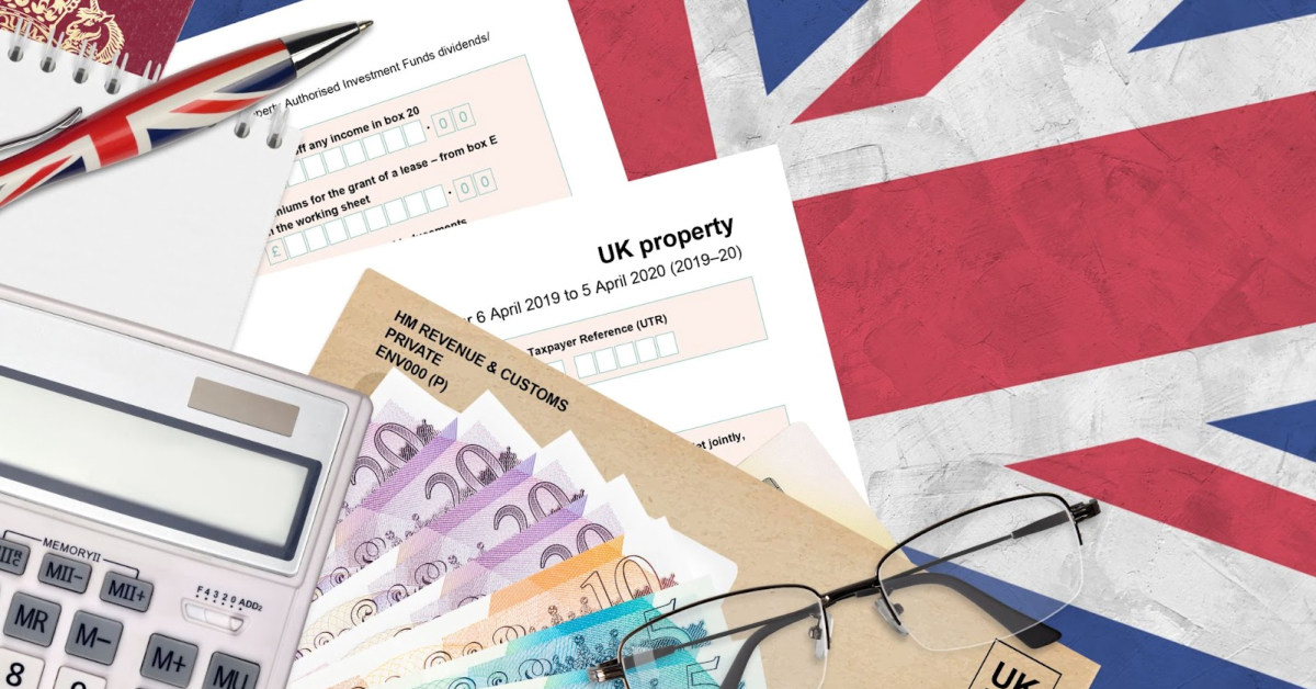A British flag with a calculator, representing the clarity and understanding of UK Tax Rules for expatriates.