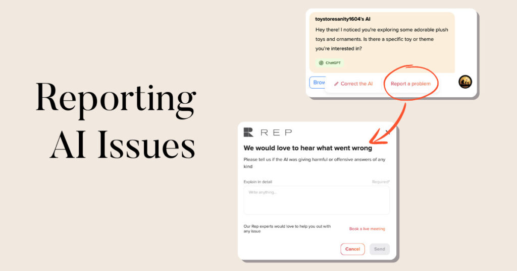 Reporting AI issues with Rep AI