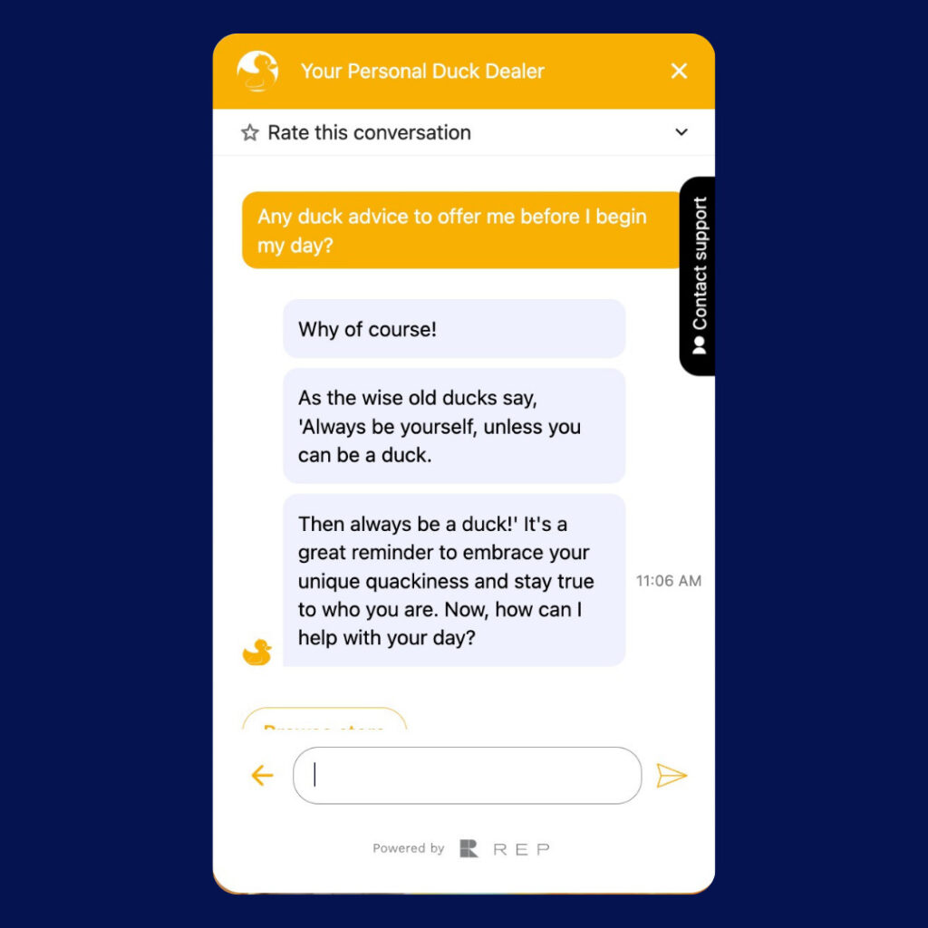 Rep AI — brand voice demo