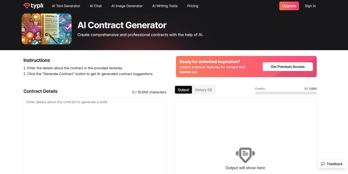 generate free contracts typli ai