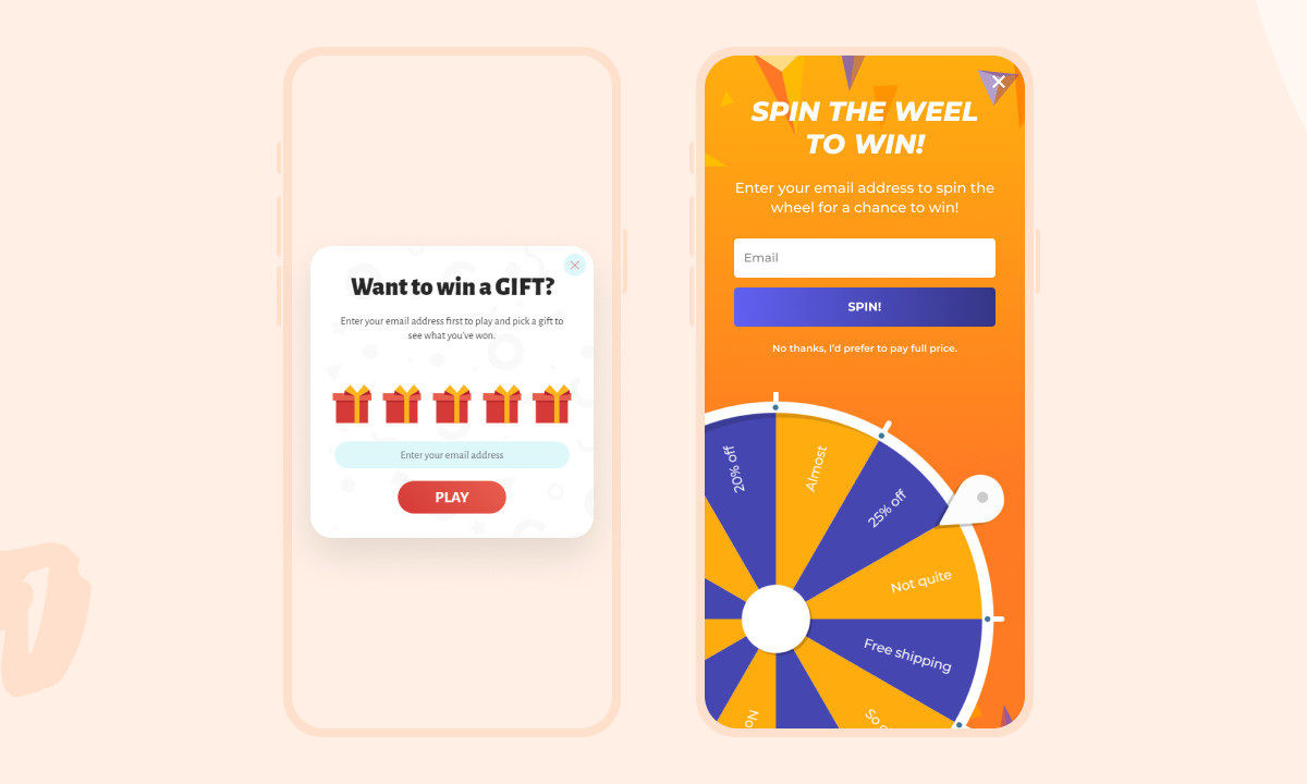 lucky wheel and pick a present popup