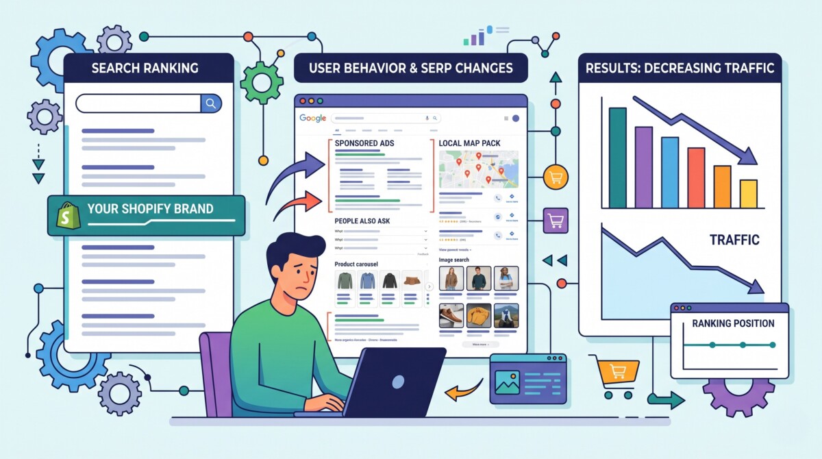 Why Shopify Brands Are Losing Organic Traffic Even When Their Rankings Haven’t Changed