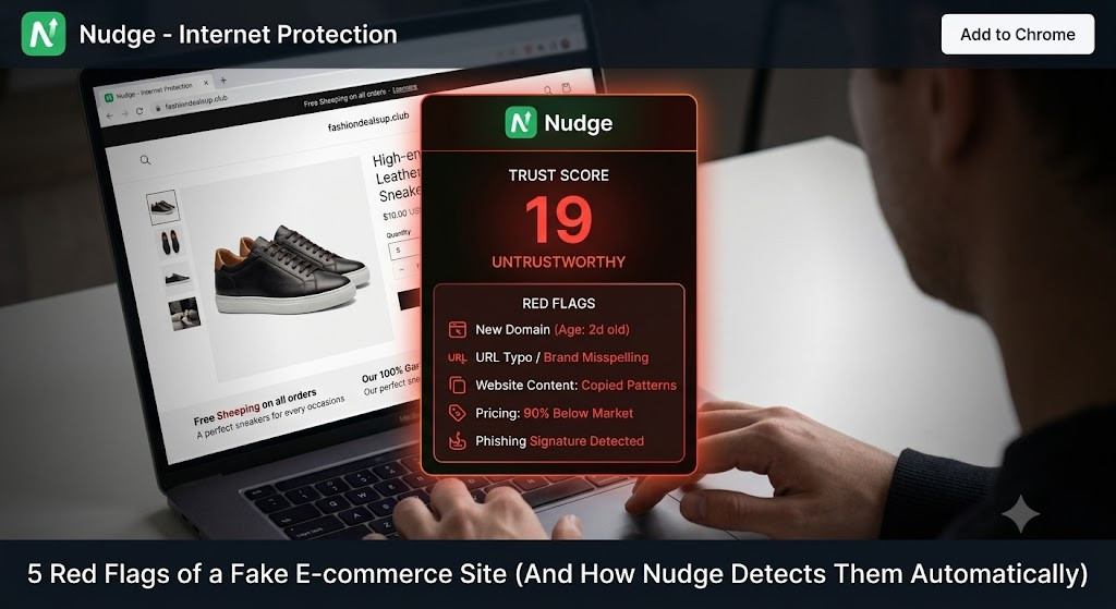 5 Red Flags of a Fake E-commerce Site (And How Nudge Detects Them Automatically)
