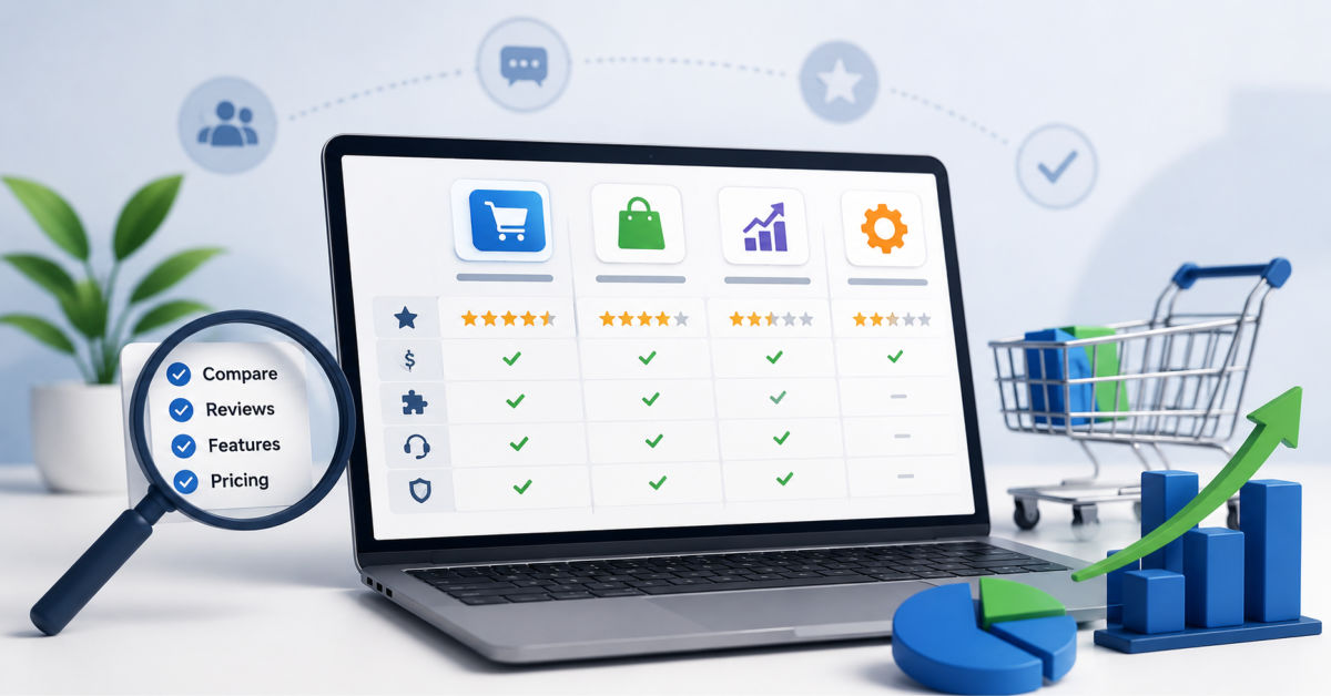 Top Software Comparison Platforms for Ecommerce Software and Business Growth Tools