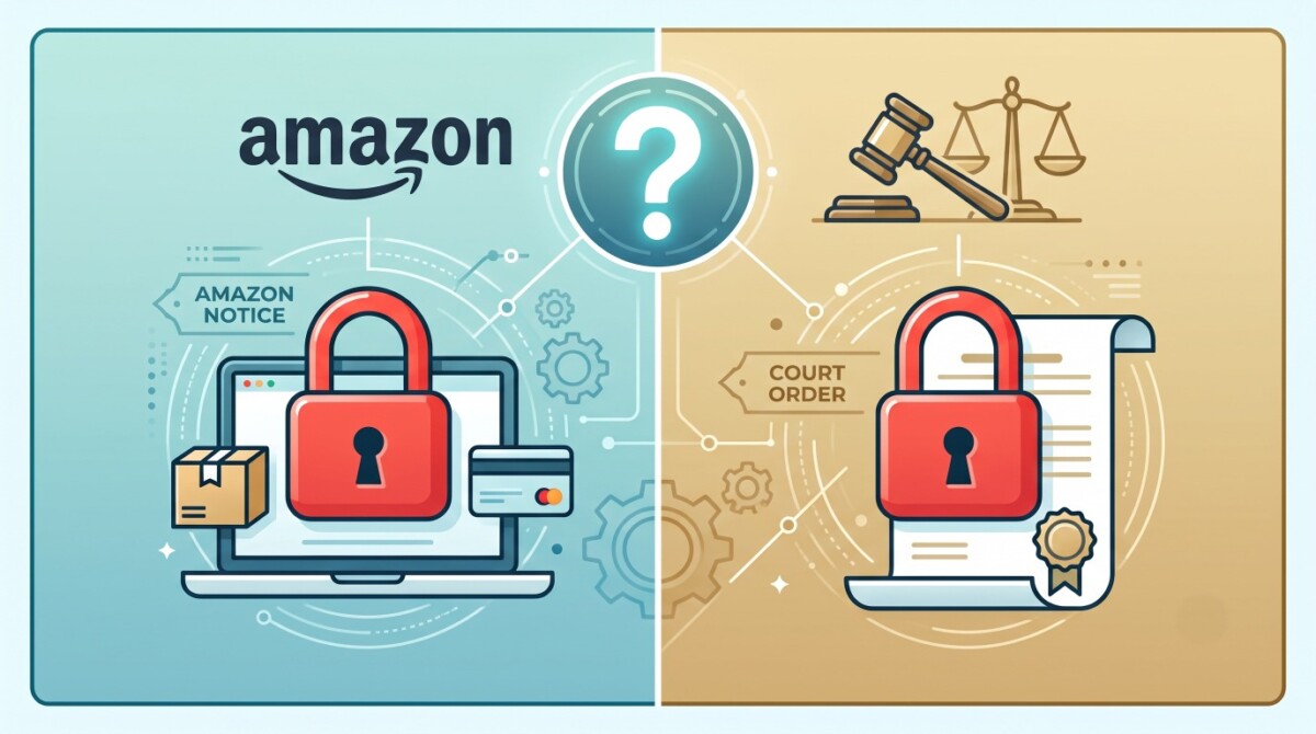 Account Frozen? Why You Need to Know If It’s Amazon or a Court Before You Respond