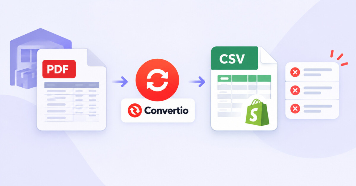 Convert A Supplier PDF To A Shopify CSV With Convertio: Where Imports Still Break